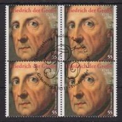 BRD 2012 gestempelt ESST 4er Block MiNr. 2906 Friedrich dem Großen