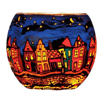 Leuchtglas Street by Night, H90 x Ø110 mm, Kerzenfarm HAHN