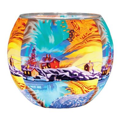 Leuchtglas Northern Light, H90 x Ø110 mm, Kerzenfarm HAHN