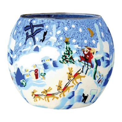 Leuchtglas Sledge on Tour, H90 x Ø110 mm, Kerzenfarm HAHN