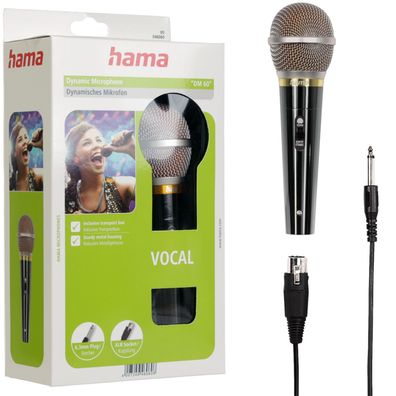 Hama Dynamisches Mikrofon kabelgebunden 3m Kabel XLR Klinke Karaoke Party DJ