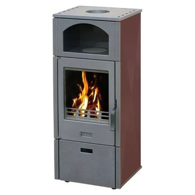 Plamen Laguna Kaminofen braun 8 kW mit Herdplatte – Holzofen aus Guss