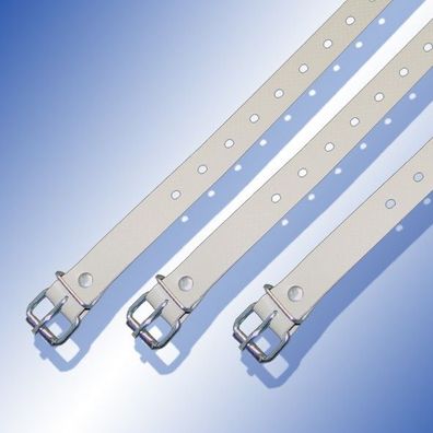 Schnallriemen beige mit geschweißter Rollschnalle PVC Plane Riemen Krampen Ösen
