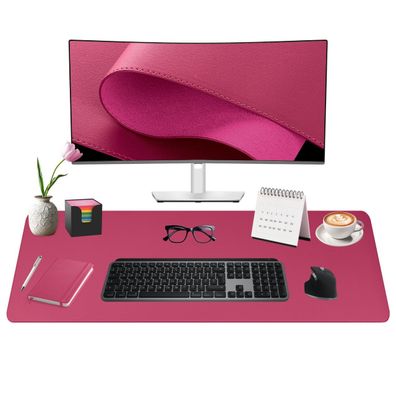 Midori Schreibtischunterlage aus Kunstleder 90 x 43 cm Randnähte rutschfest Purpur