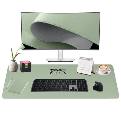 Midori Schreibtischunterlage aus Kunstleder 90 x 43 cm Randnähte rutschfest Hellgrün