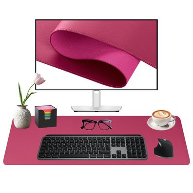Midori Schreibtischunterlage aus Kunstleder 60 x 35 cm Randnähte rutschfest Purpur
