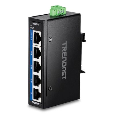 TRENDnet 5-Port Industrial Gigabit DIN-Rail Mini Switch