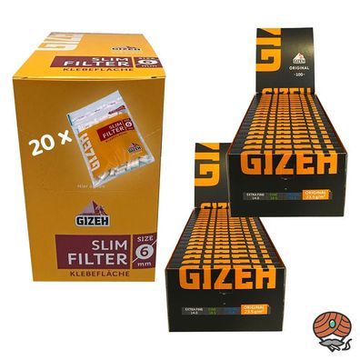 2 Kartons Gizeh Black Magnet Original (Orange) + 1 Karton Gizeh Slim Filter