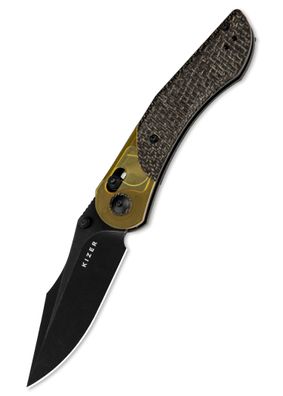 Kizer Knives, Mini Mystic, 154CM, Burlap Micarta + PEI, Taschenmesser
