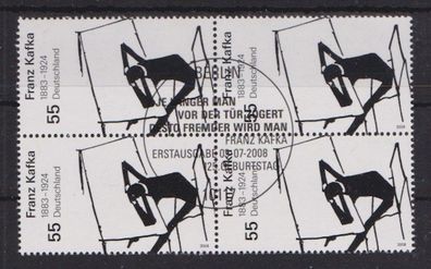 BRD 2008 gestempelt ESST 4er Block MiNr. 2680 125. Geburtstag von Franz Kafka