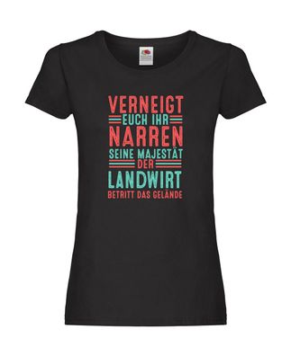 Verneigt euch: Landwirt | Bauer | Landwirtschaft Damen Shirt Schwarz