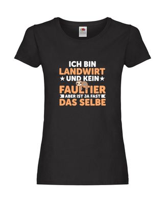 Ich bin kein Faultier: Landwirt | Bauer | Landwirtschaft Damen Shirt Schwarz