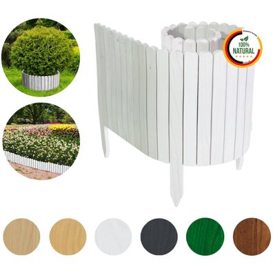 Floranica Rollborder Flexibler Gartenzaun 200 cm Kiefernholz Beeteinfassung