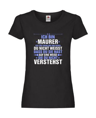 Löse Probleme: Maurer | Bau | Handwerker v3 Damen Shirt Schwarz