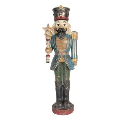 Clayre & Eef Figur Nussknacker 21x15x60 cm Blau Kunststoff (Gr. 21x15x60 cm)