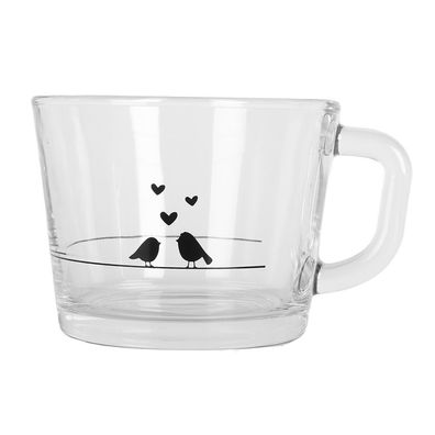 Clayre & Eef Teeglas 13x10x9 cm / 450 ml Transparant Glas Herz