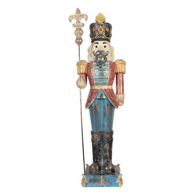 Clayre & Eef Figur Nussknacker 31x23x99 cm Blau Kunststoff (Gr. 31x23x99 cm)