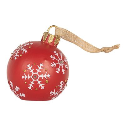 Clayre & Eef Weihnachtsanhänger Christbaumkugel Ø 12x14 cm Rot Kunststoff