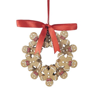 Clayre & Eef Weihnachtsanhänger Pfefferkuchenmann 10x2x10 cm Braun Kunststoff