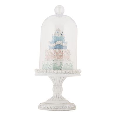Clayre & Eef Weihnachtsdekoration Ø 13x27 cm Weiß Glas Weihnachtsbaum