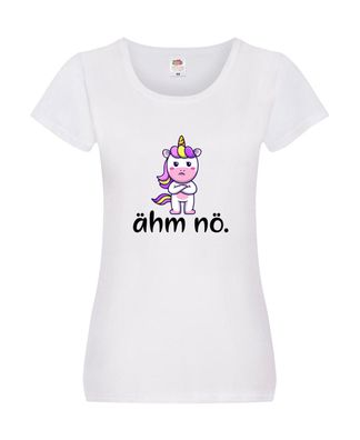Ähm nö | Einhorn | wütendes Einhorn Damen Shirt Weiß