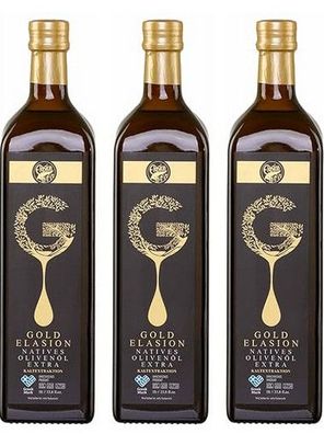 Elasion griechisches Olivenöl 3 x 1 L - extra nativ, kaltgepresst, Koroneiki Oliven