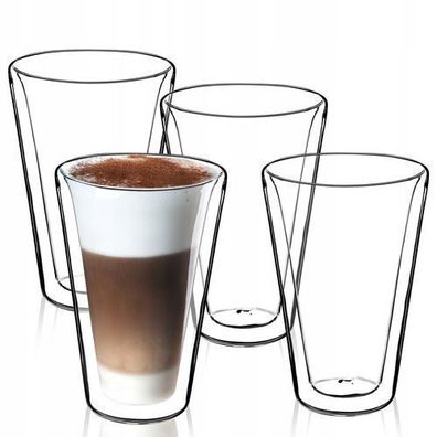 KADAX doppelwandige Gläser, Set, 380ml, Thermogläser aus Borosilikatglas