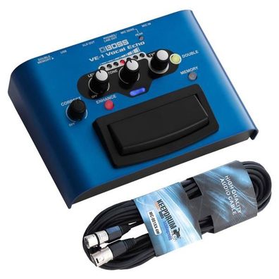 Boss Effektgerät VE-1 Vocal-Echo für Gesang mit XLR-Kabel