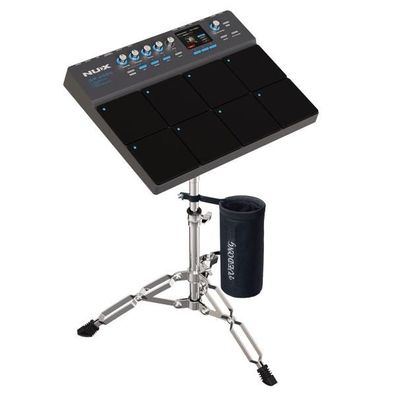 Nux Percussion Pad DP-2000 E-Drum mit Ständer und Drumstick-Halter