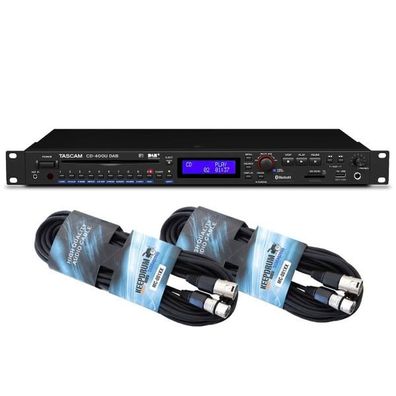 Tascam Medien-Player CD400UDAB mit 2x XLR-Kabel