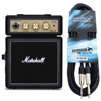 Marshall Gitarren-Verstärker MS-2 Micro Stack mit Kabel