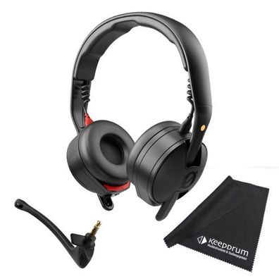 Rode Kopfhörer NTH-50 mit Headset-Mikrofon und Tuch