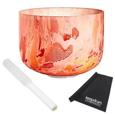 Sonic Energy Kristall-Klangschale MCSB10-D Sakral-Chakra mit Reiber