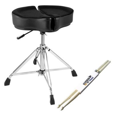 Ahead Schlagzeughocker SPG-HBL hydraulisch mit Trommelstöcken