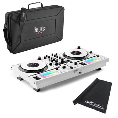 Hercules DJ Controller Inpulse T-7 Weiss mit Tasche und Tuch