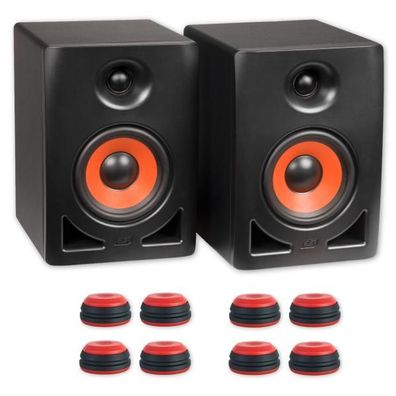 ESI Studio Monitor-Boxen nEAR i5 1 Paar mit Boxenfüße Rot