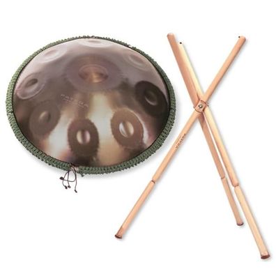 Patera Handpan HPDM-6 D-Kurd Edelstahl mit Handpan-Ständer