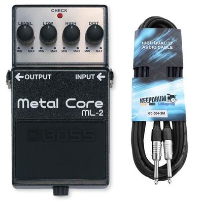 Boss ML-2 Metal Core Verzerrer Effektgerät mit Kabel