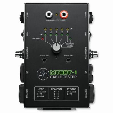 Mackie Kabeltester Mtest-1 für 7 Anschlusstypen