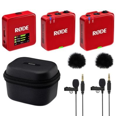 Rode Wireless GO Gen 3 RD mit Charge Case + 2x Lavalier GO und 2x WS05