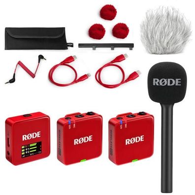 Rode Mikrofon-Funksystem Wireless GO Gen 3 Rot Interview Set 1