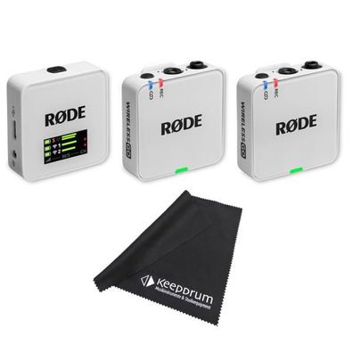Rode Mikrofon-Funksystem Wireless GO Gen 3 Weiss mit Tuch