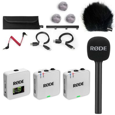 Rode Mikrofon-Funksystem Wireless GO Gen 3 Weiss Interview Set 1 BK