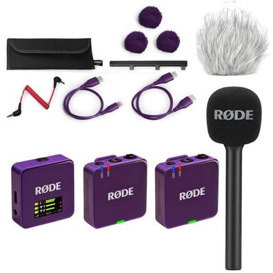 Rode Mikrofon-Funksystem Wireless GO Gen 3 Lila Interview Set 1