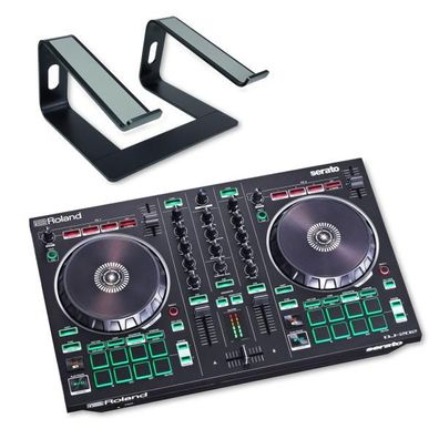 Roland DJ-Controller DJ-202 mit Laptopständer BK