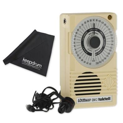 Wittner Metronom QM 2 Taktell Elfenbeinfarben inklusive Ohrhörer mit Tuch