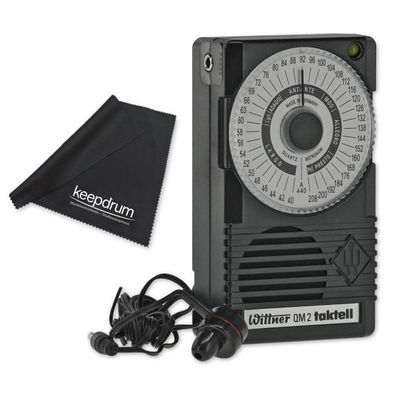Wittner Metronom QM 2 Taktell Schwarz inklusive Ohrhörer mit Tuch