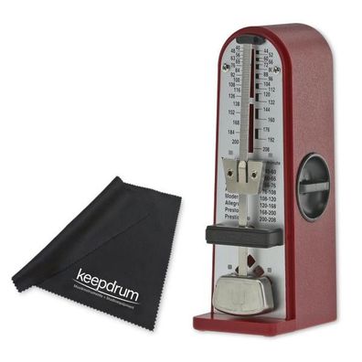 Wittner Metronom Taktell Piccolino Rubinrot mit Tuch