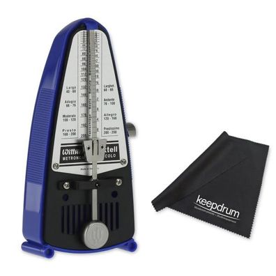 Wittner Metronom Taktell Piccolo mechanisch Blau mit Tuch