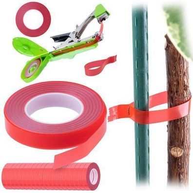 KADAX Garten-Tackerband-Set, 11 mm x 25 m, rot, 20-teilig